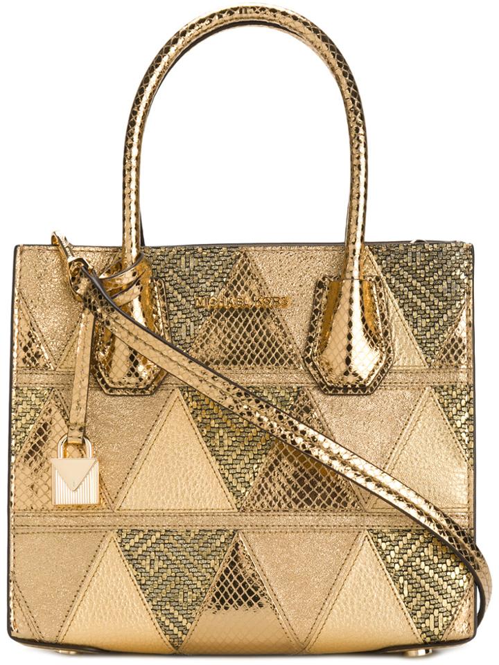 Michael Michael Kors Patchwork Mercer Tote - Metallic