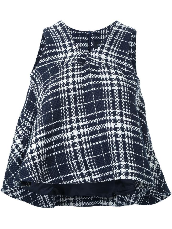 Fad Three Checked Pattern Blouse