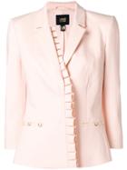 Cavalli Class Ruffle Trim Blazer - Pink & Purple