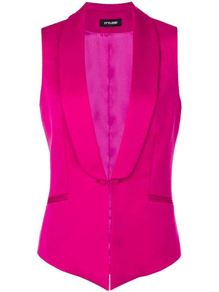 Styland Tuxedo Waistcoat - Pink