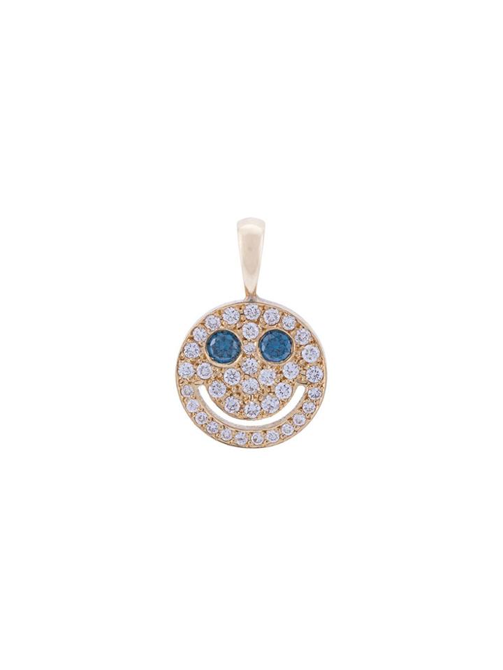 Eyefunny Crystal Embellished Smiley Pendant - Yellow & Orange