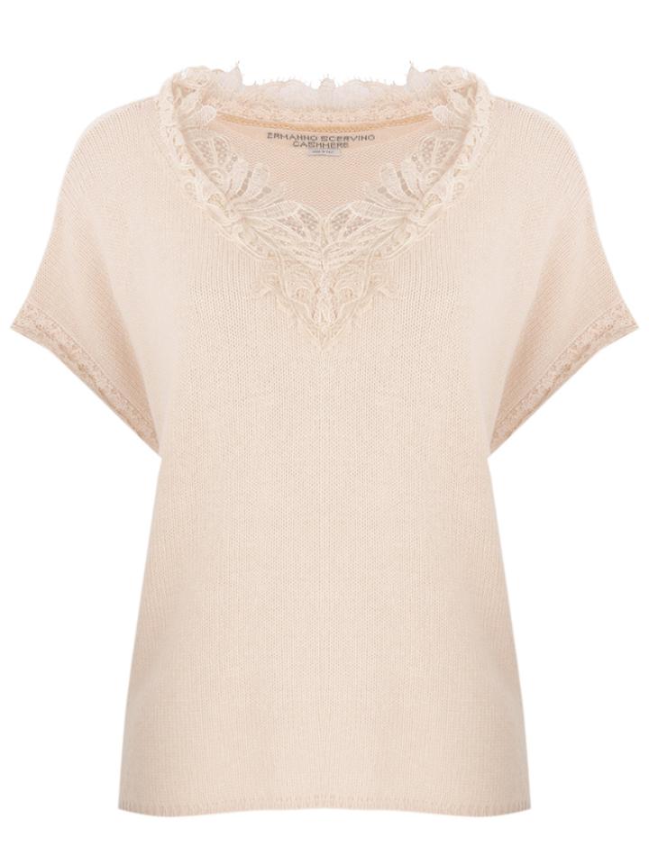 Ermanno Scervino Embroidered Short-sleeve Top - Nude & Neutrals