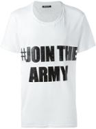 Balmain #join The Army T-shirt, Men's, Size: Medium, White, Cotton
