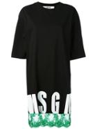 Msgm - Logo T-shirt Dress - Women - Cotton - S, Black, Cotton