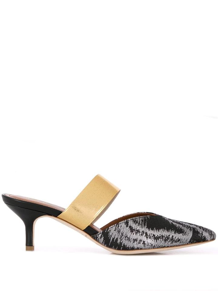 Malone Souliers Metallic Band Pointed Mules - Black