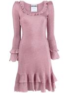Moschino Ruffle Shimmer Dress - Pink