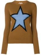 No21 Star Intarsia Knit Jumper - Brown