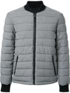 Kent & Curwen Houndstooth Padded Bomber Jacket, Men's, Size: Large, Grey, Wool