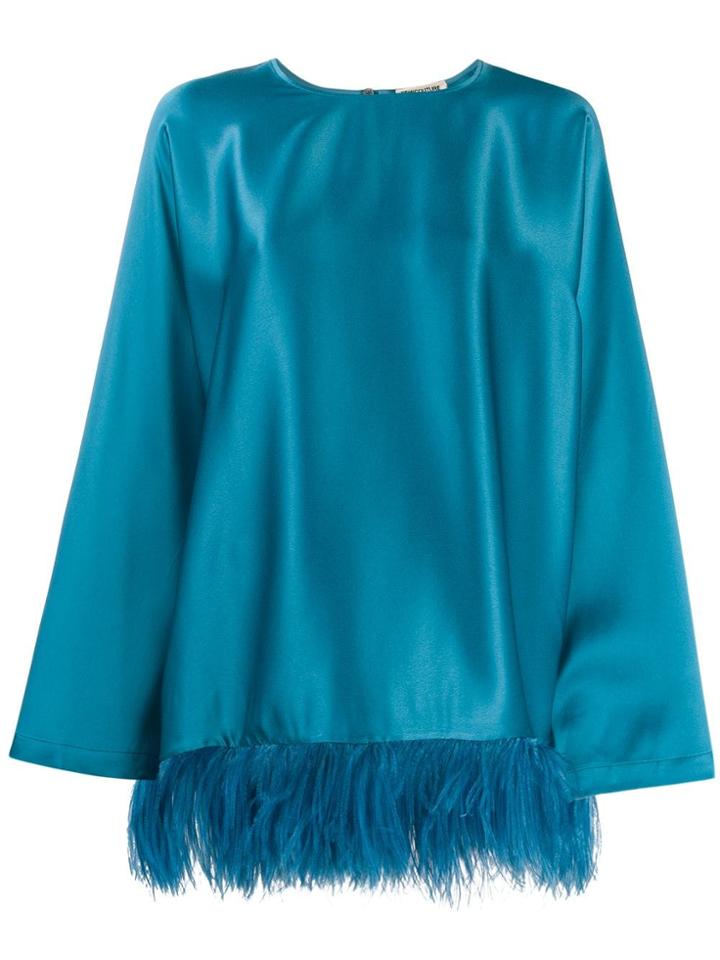 Semicouture Embroidered Long-sleeve Top - Blue