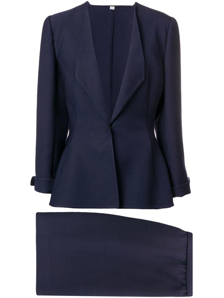 William Vintage 1980 Constructed Skirt Suit - Blue
