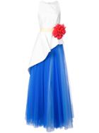Carolina Herrera Mikado Asymmetrical Gown - Blue
