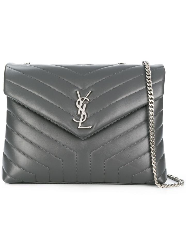 Saint Laurent Medium Loulou Quilted Bag - Grey