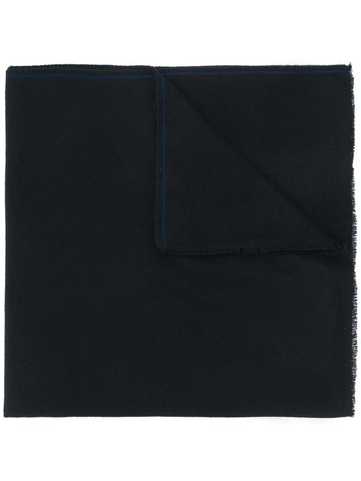 Holland & Holland Frayed Edge Scarf - Black
