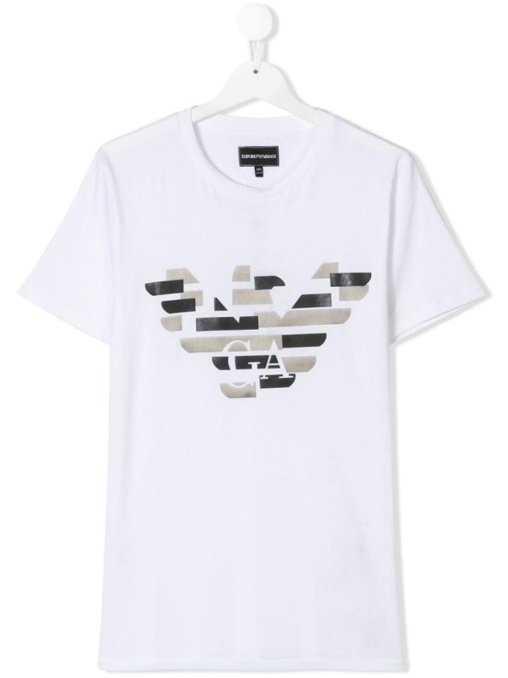 Emporio Armani Kids Teen Logo T-shirt - White