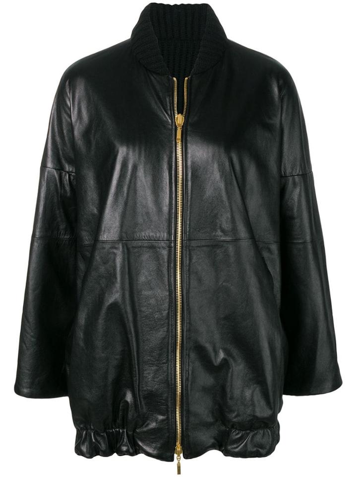 Alberta Ferretti Oversized Reversible Jacket - Black