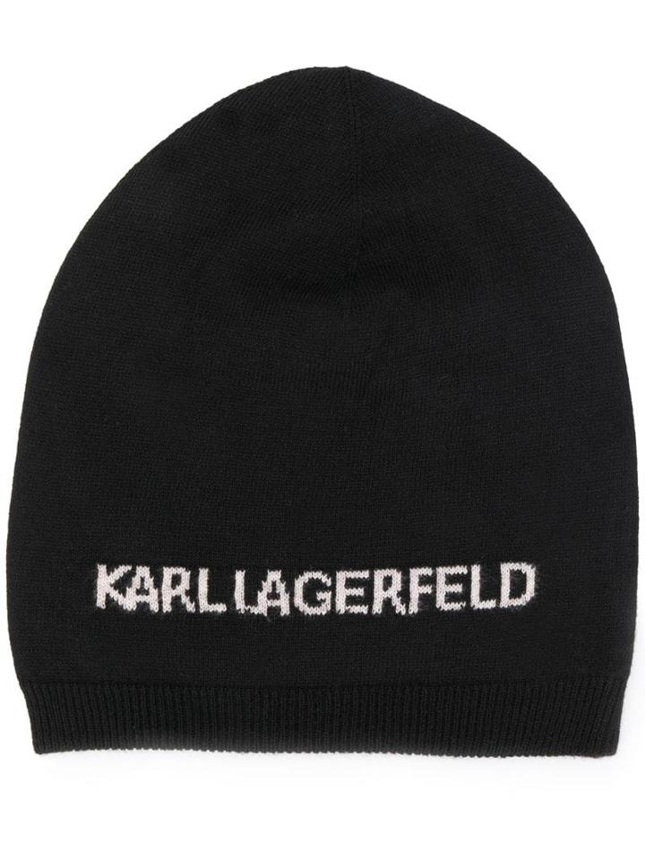 Karl Lagerfeld K/karl Reversible Beanie - Black