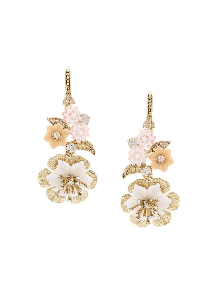 Marchesa Notte Drop Floral Earrings - Yellow & Orange