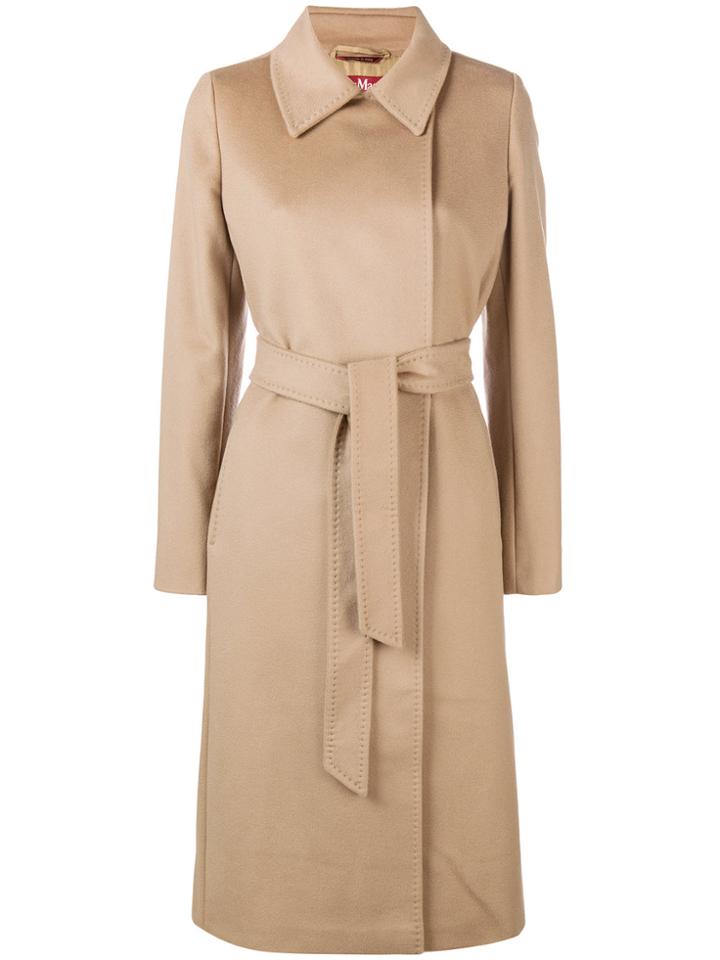Max Mara Studio Belted Coat - Nude & Neutrals