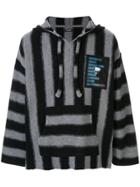 Christian Dada Striped Knit Hoodie - Black