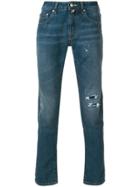 Jacob Cohen Distressed Detail Slim Fit Jeans - Blue