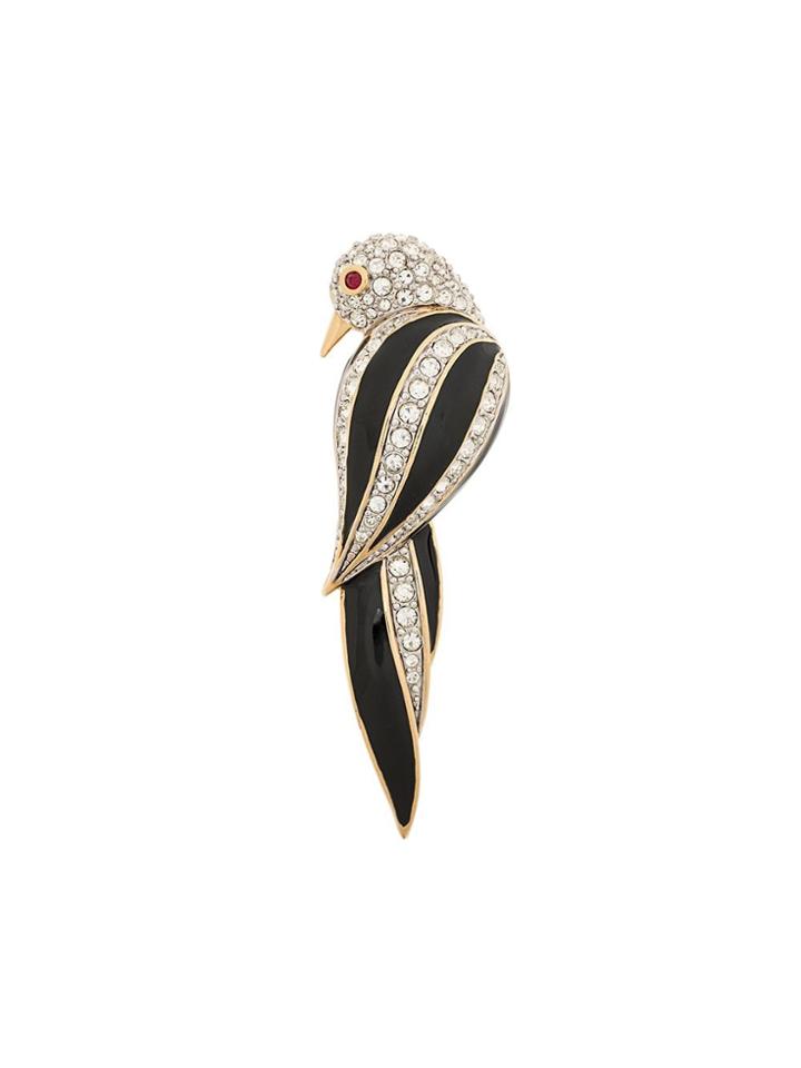 Susan Caplan Vintage 1980's D'orlan Parrot Brooch - Black