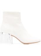 Mm6 Maison Margiela Round Toe Ankle Boots - White