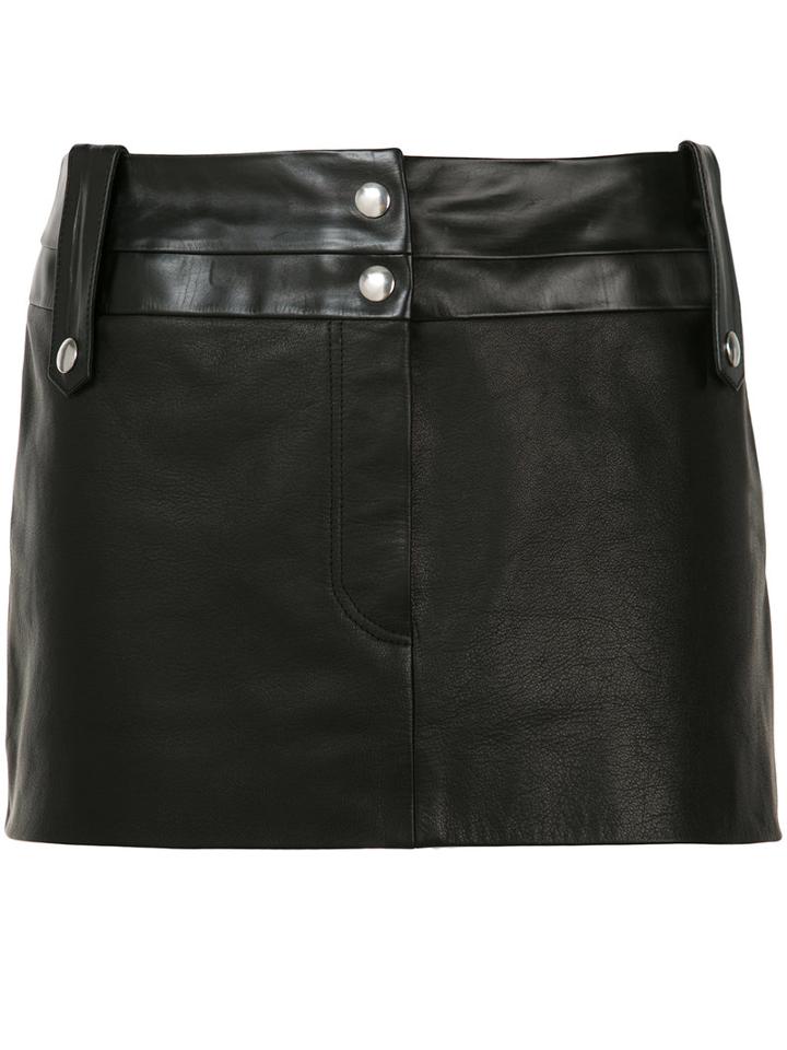Beau Souci - Short Leather Skirt - Women - Silk/goat Skin - 36, Black, Silk/goat Skin