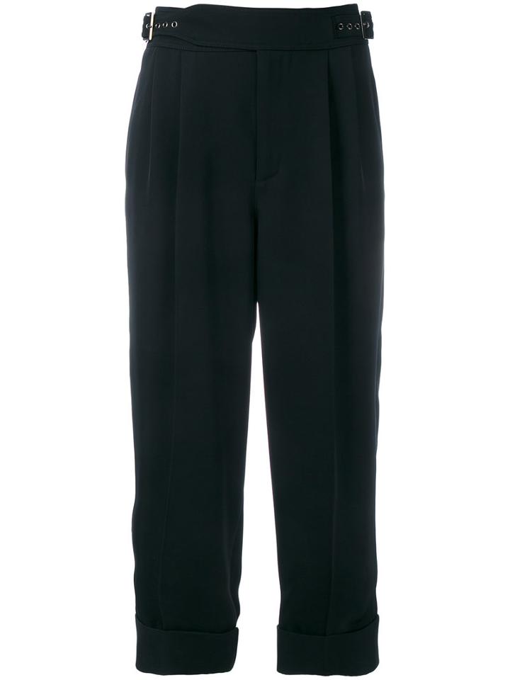 Tom Ford - Cropped Trousers - Women - Silk/acetate - 42, Women's, Black, Silk/acetate