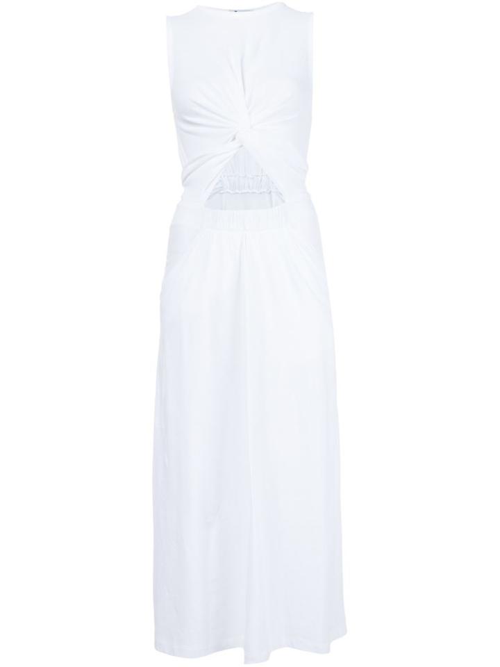 T By Alexander Wang Twist Midi Dress, Women's, Size: Medium, White, Cotton