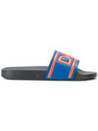 Dolce & Gabbana Branded Slide Sandals - Blue