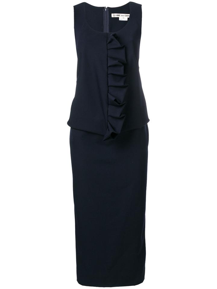 Comme Des Garçons Ruffle Detail Sleeveless Dress - Blue
