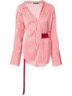 Hellessy Striped Belted Waist Shirt - Red