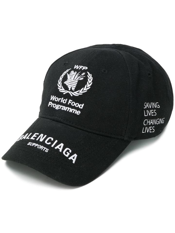 Balenciaga Hat Wfp Embroidery Cap 100%co - Black