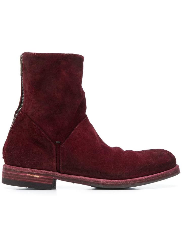 Pantanetti Zipped Ankle Boots - Red