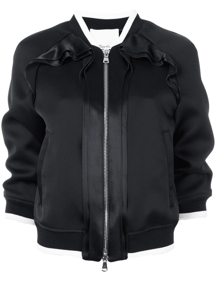 3.1 Phillip Lim Ruffle-trim Bomber Jacket - Blue