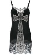 John Richmond Lace Cross Dress - Black
