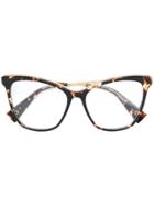 Marc Jacobs Eyewear Oversized Tortoiseshell Cat Eye Glasses - Brown