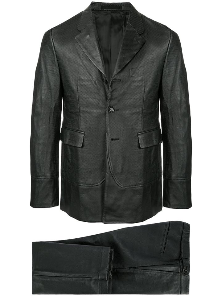 Comme Des Garçons Vintage Leather Effect Two-piece Suit - Black