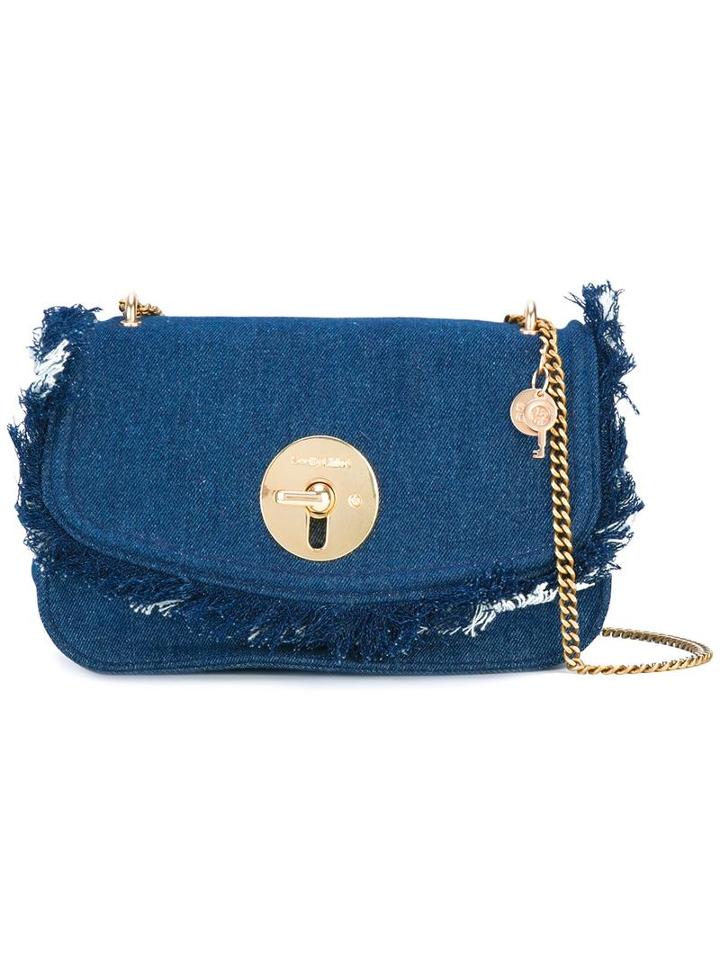 See By Chloé Frayed Denim Shoulder Bag, Women's, Blue, Cotton