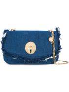 See By Chloé Frayed Denim Shoulder Bag, Women's, Blue, Cotton