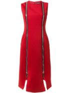 Nicopanda Oversized Zip Detail Dress, Women's, Size: 0, Red, Polyester/spandex/elastane/cotton/spandex/elastane