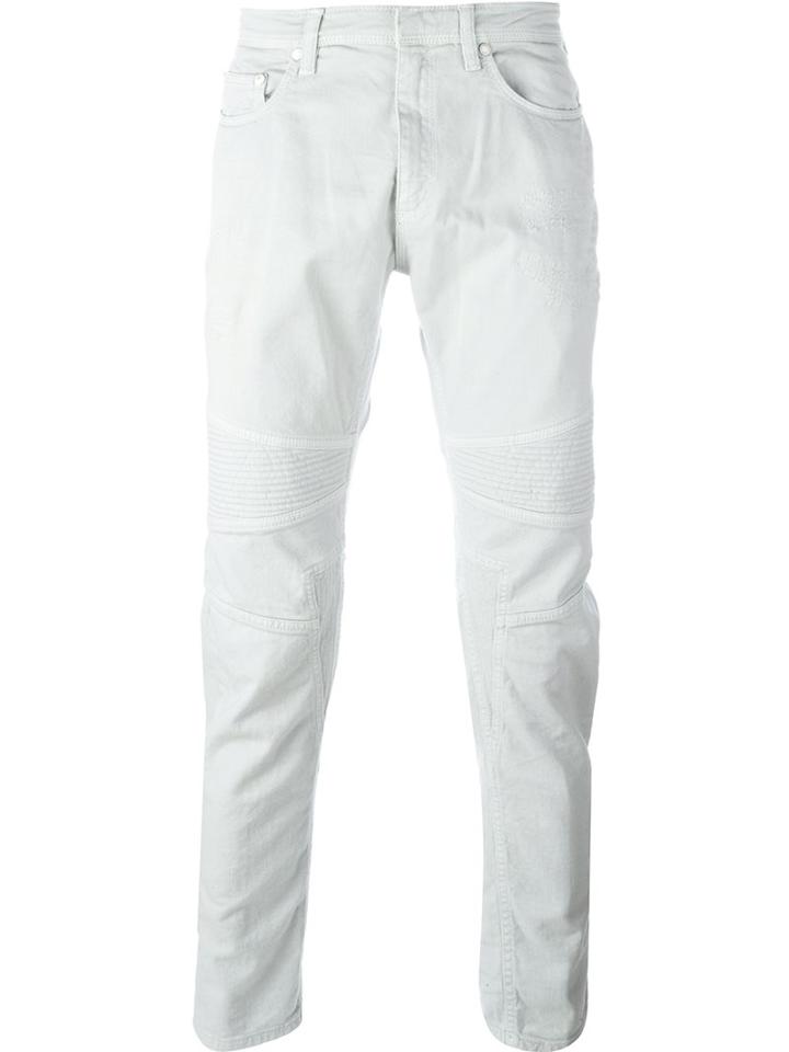 Neil Barrett Biker Style Jeans, Men's, Size: 30, Grey, Cotton/spandex/elastane