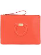 Salvatore Ferragamo Gancio Textured Clutch - Pink & Purple