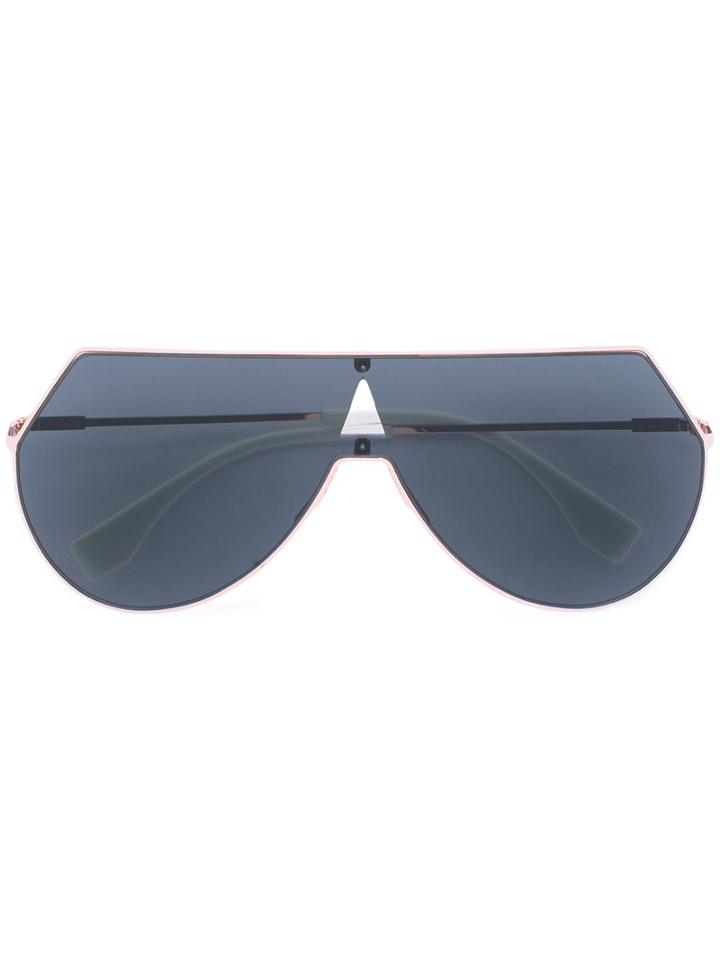 Fendi - Lei Sunglasses - Women - Metal (other) - One Size, Grey, Metal (other)