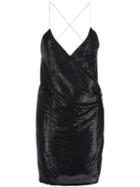 Michelle Mason Crystal-strap Mini Dress - Blue