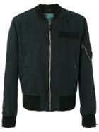 R13 Frayed Cuffs Bomber Jacket - Black