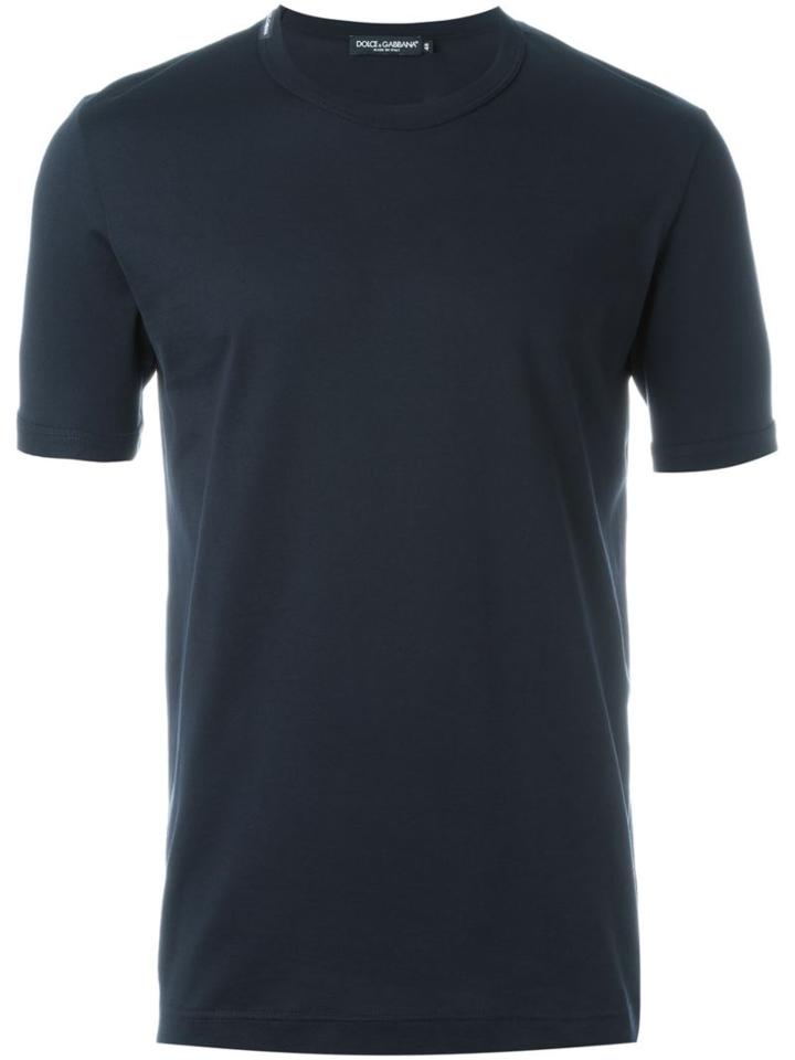 Dolce & Gabbana Round Neck T-shirt, Men's, Size: 54, Blue, Cotton