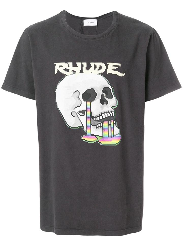 Rhude Skull Print T-shirt - Grey