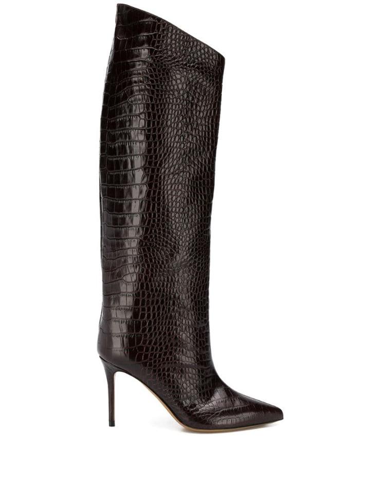 Alexandre Vauthier Alex Crocodile-embossed Boots - Brown