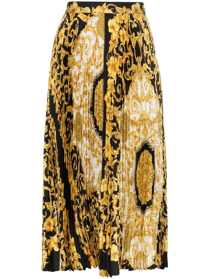 Versace Printed Pleat Skirt - Black